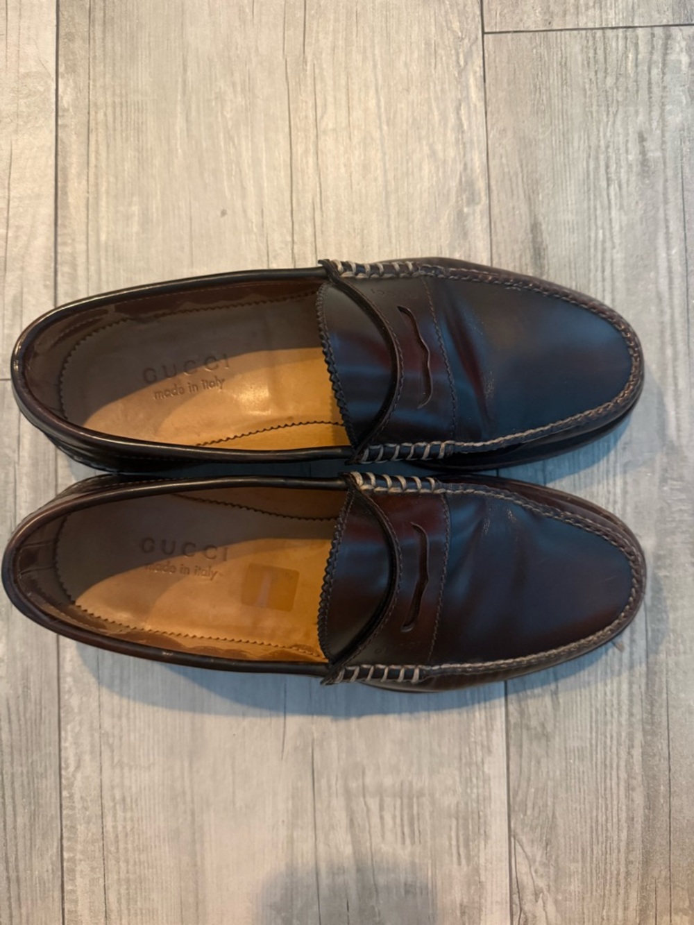 Gucci Men’s Brown Leather Penny Loafers - Picture 4 of 7